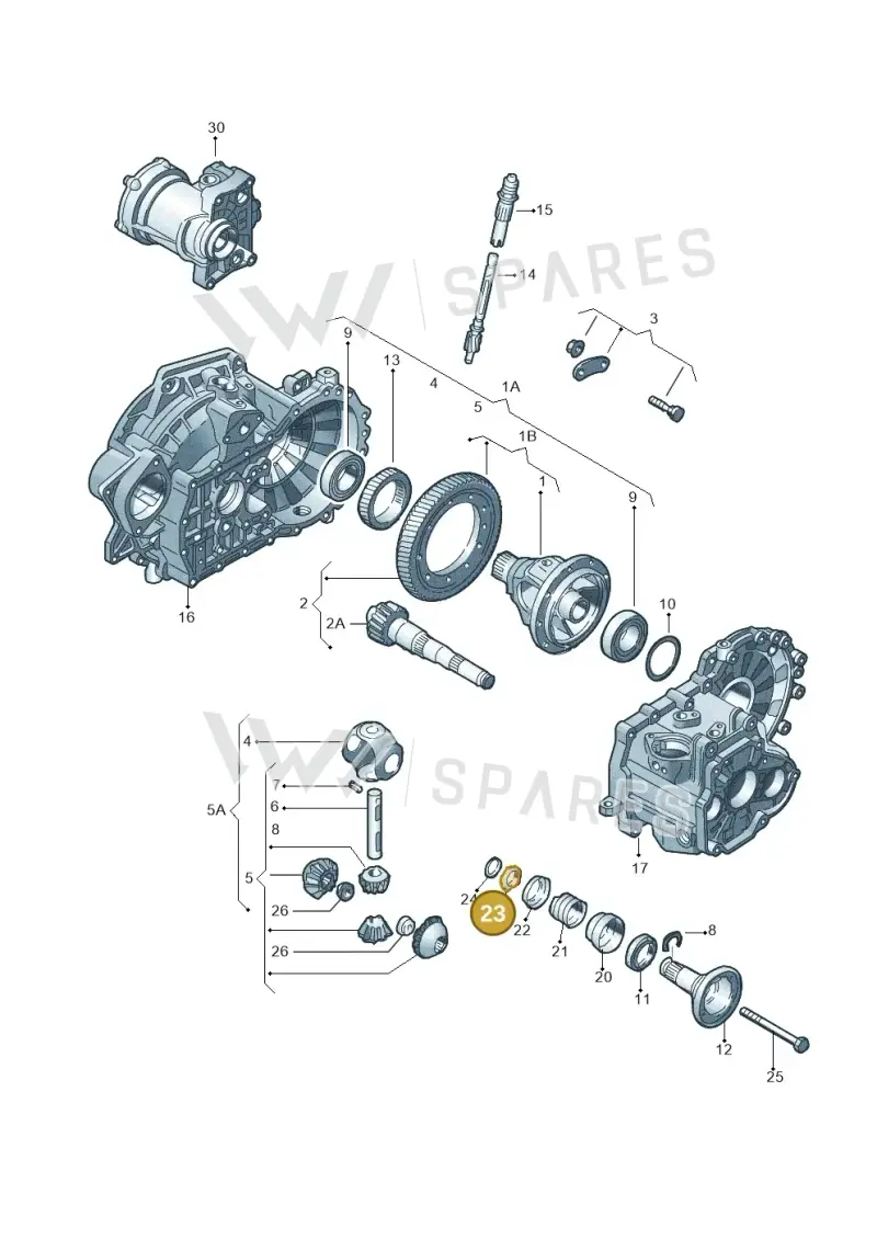 02A409374 — Audi A3/S3/QUATTRO (2000-2003) diagram 143409100, position 23