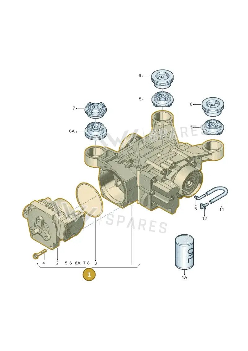 02D525010AR — Audi A3/S3/quattro (2005-2007) diagram 412525100, position 1