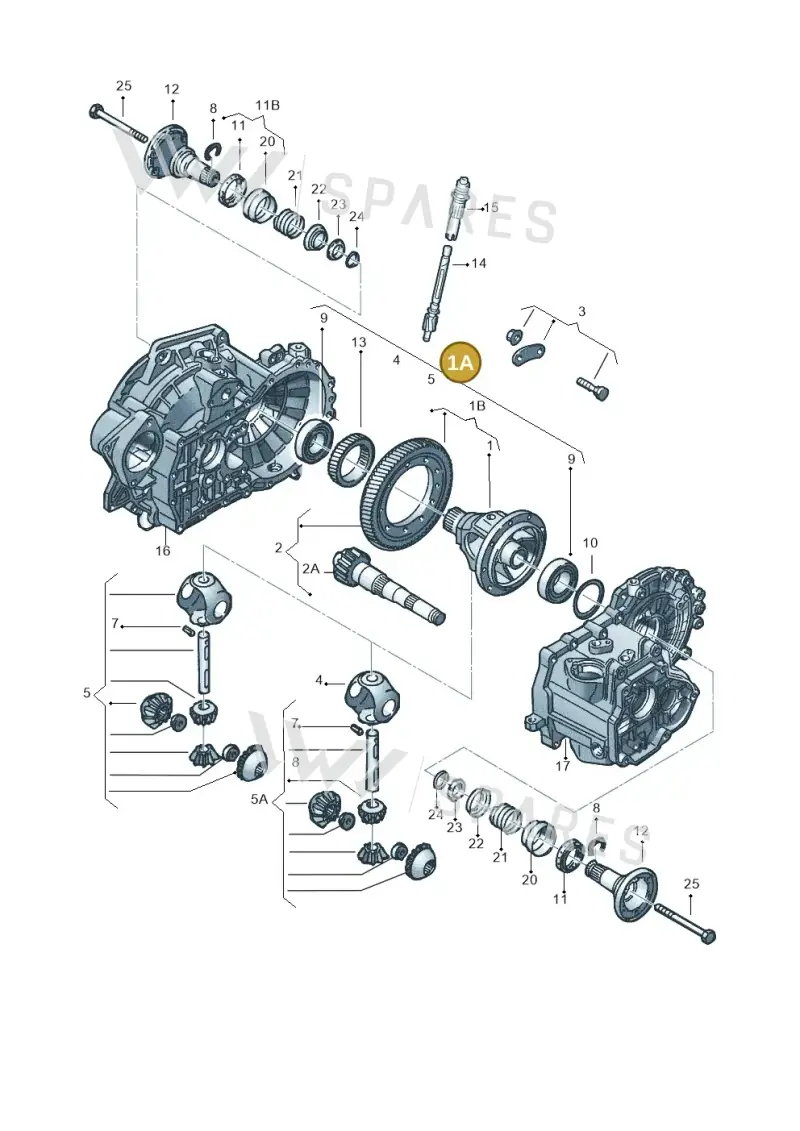 02J409021AT — Audi TT Coupe/Roadster (2002-2006) diagram 148409250, position 1A