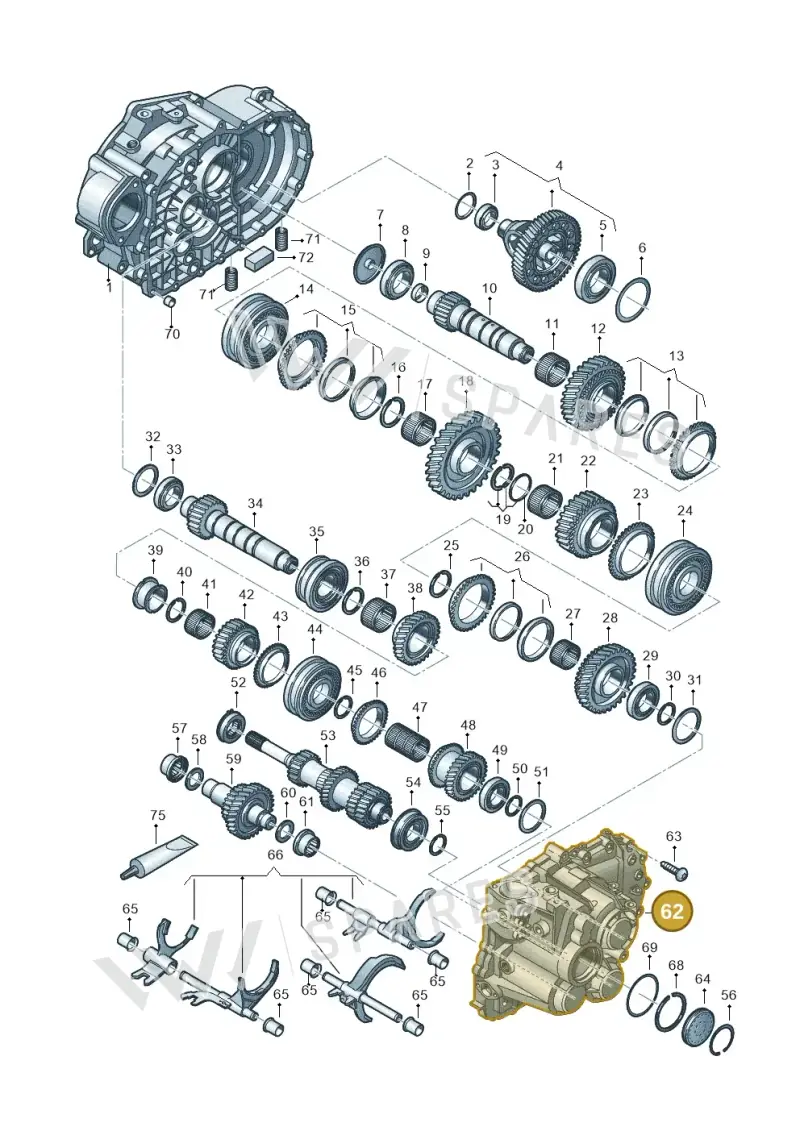02Q301103AJ — Audi Q3 quattro (2018-2019) diagram 813300552, position 62