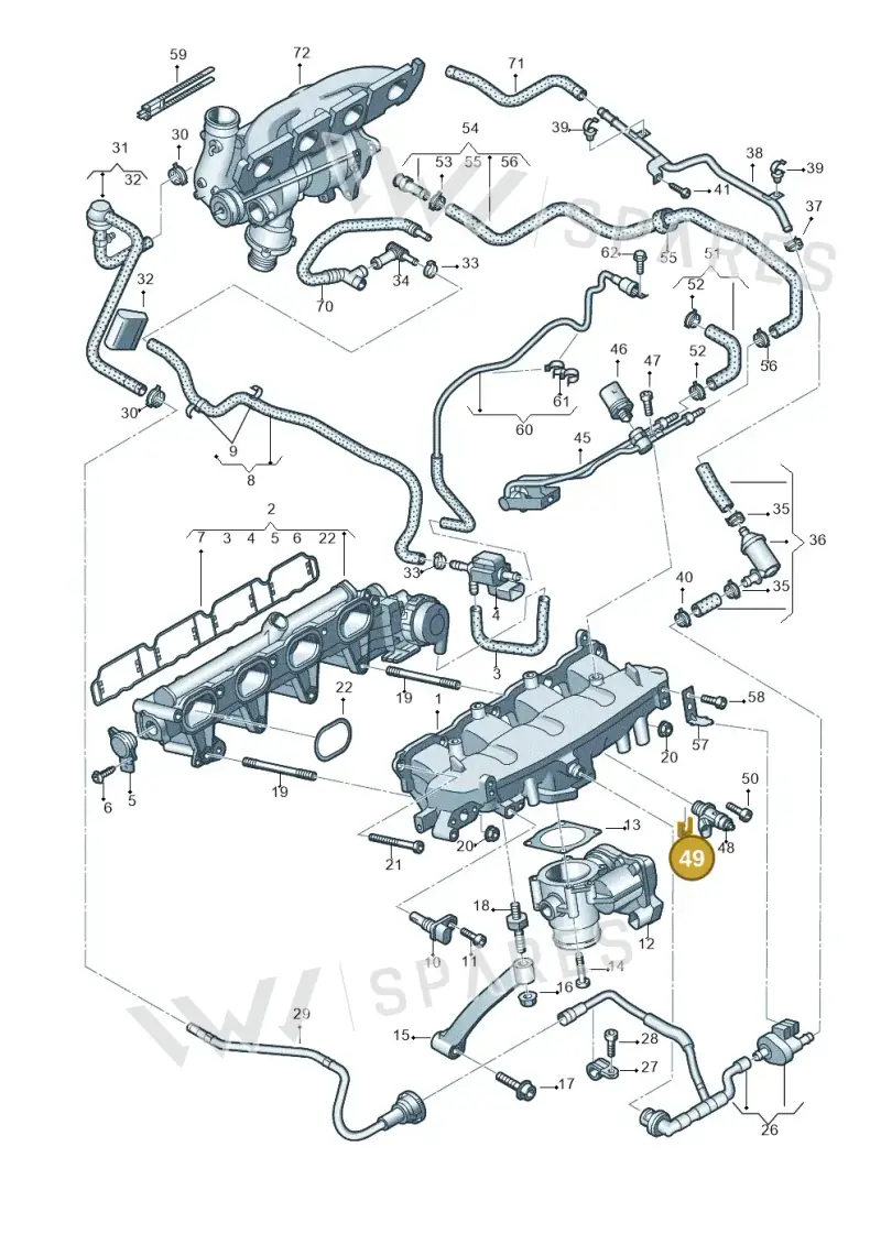 035906037 — Audi Q5 qu. 2.0 TDI (2012-2017) diagram 736133220, position 49