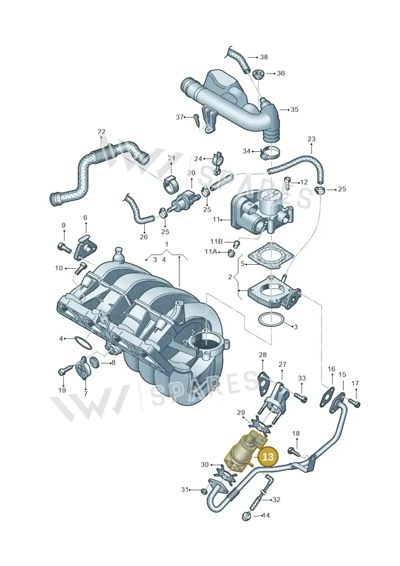036131503M — Audi A2 (2000-2005) diagram 248133100, position 13
