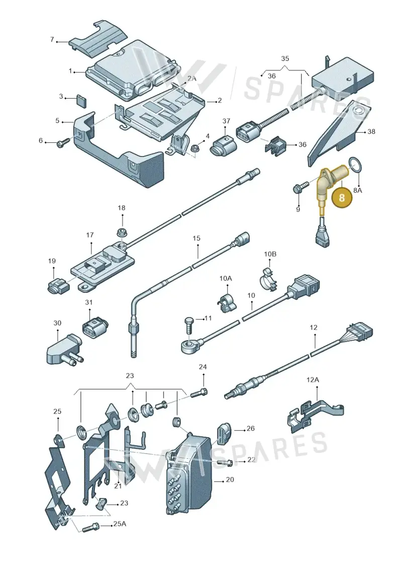 036906433E — Audi A3 Sportback (2008-2013) diagram 412906000, position 8