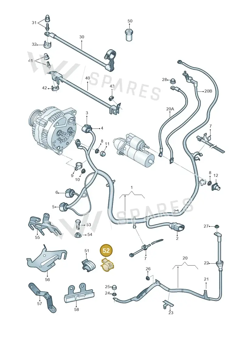 036971842A — Audi A1 Sportback (2010-2015) diagram 708972000, position 52