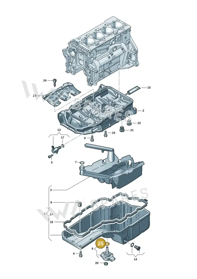038103196D — Audi Q8 Quattro 3,0 (2018-) diagram 848103131, position 25