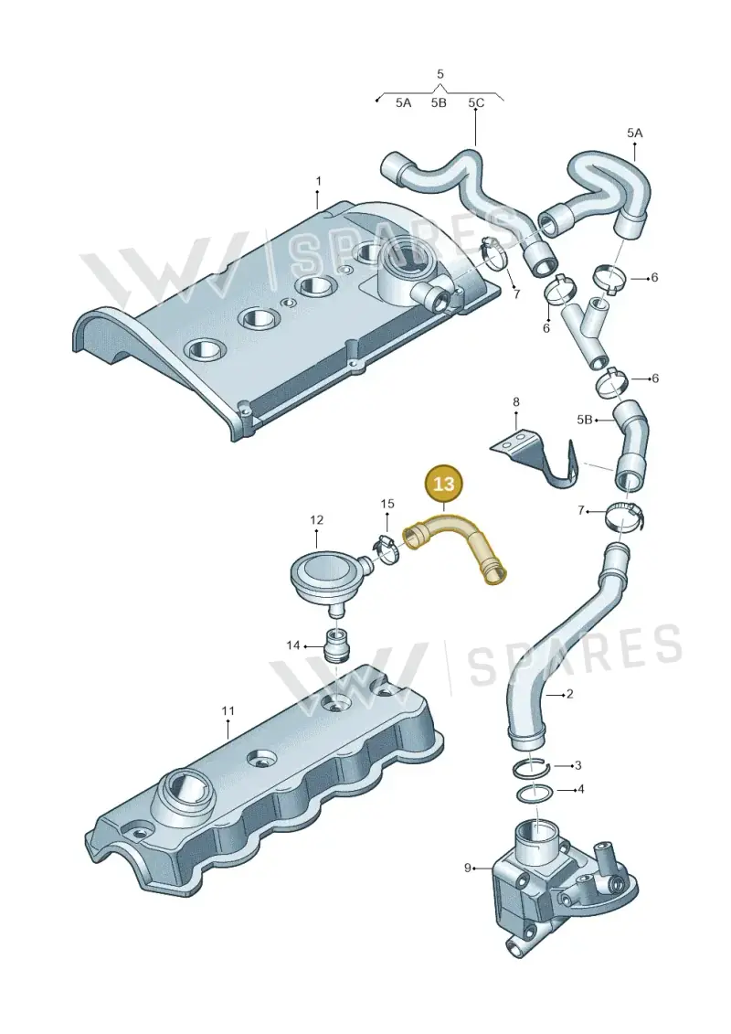 038103493P — Audi A3/S3/QUATTRO (2000-2003) diagram 194103800, position 13