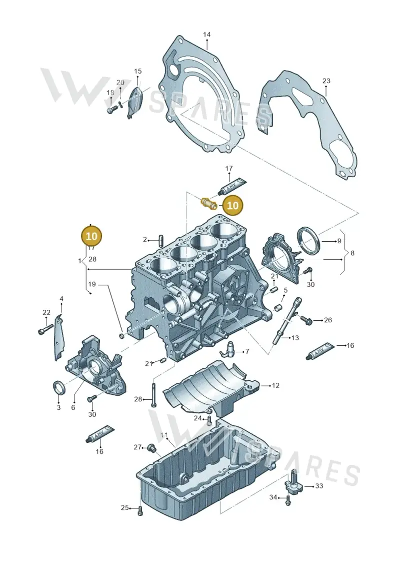 038103499 — Audi A3 Sportback (2008-2013) diagram 412103200, position 10