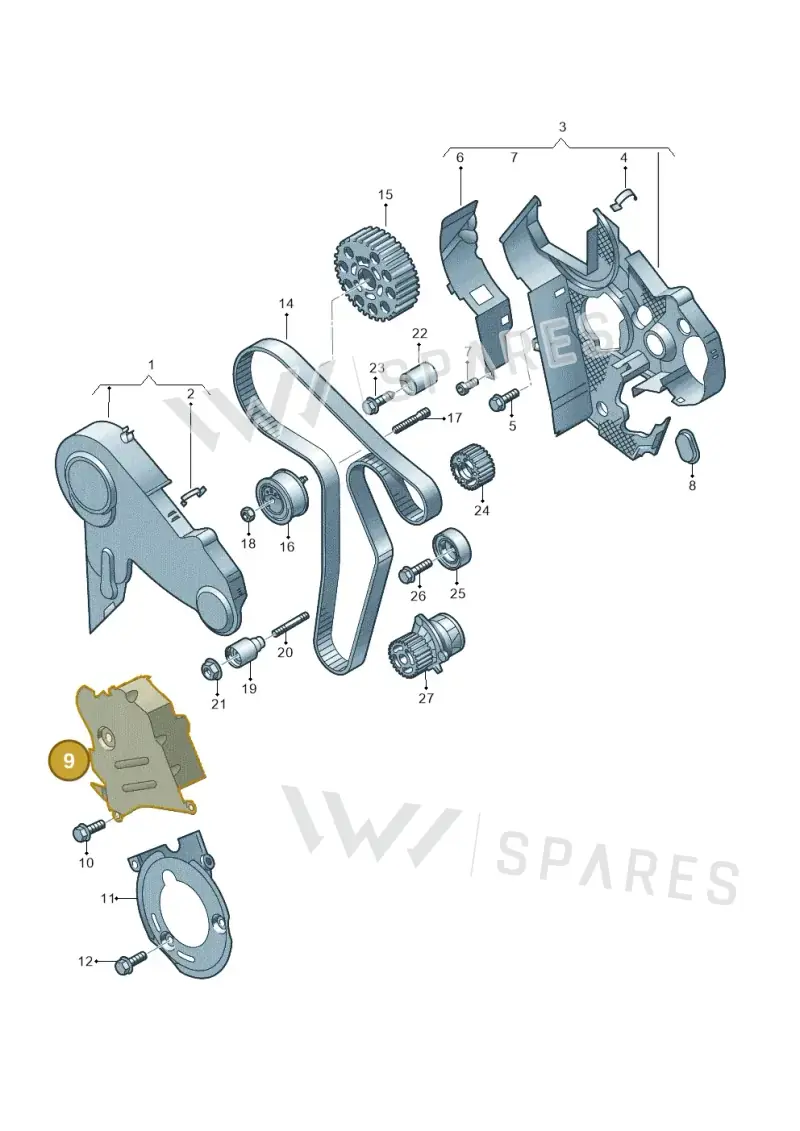 038109147D — Audi TTS Coupe 2.0 (2010-2014) diagram 634109850, position 9