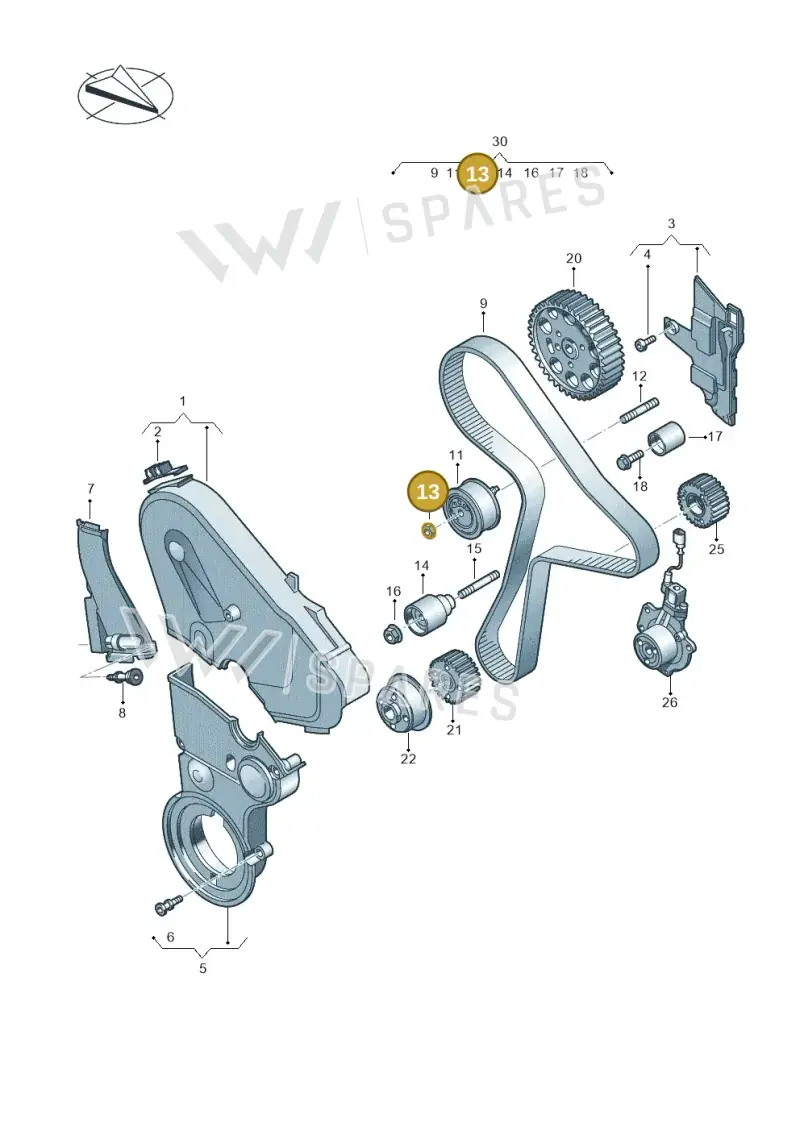 038109454A — Audi A6 2.0 (2018-) diagram 803109820, position 13