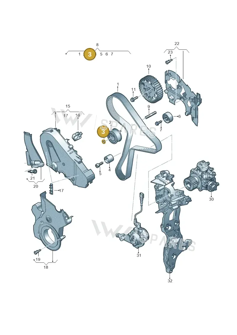 038109454A — Audi A5 Limo 2.0 (2024-) diagram 8wk109800, position 3