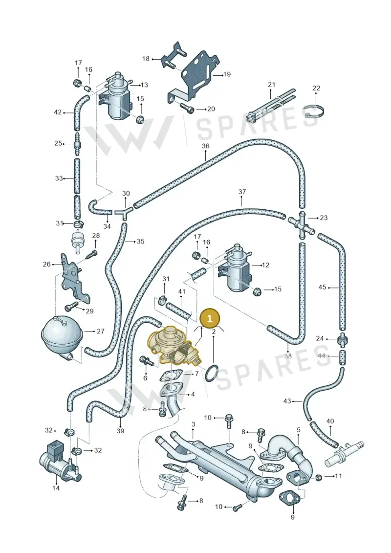 038131501AQ — Audi A4/S4/Av./qu. (2001-2004) diagram 249131250, position 1