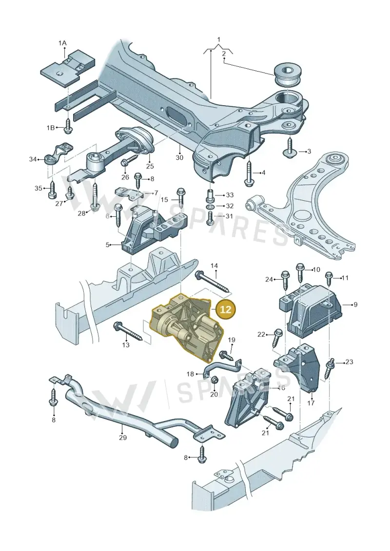 038199207AG — Audi A3/S3/QUATTRO (2000-2003) diagram 194199200, position 12