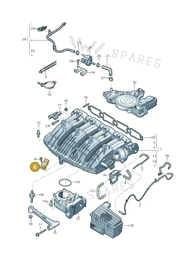 038906051T — Audi A3 Sportback (2019-2021) diagram 596133612, position 8