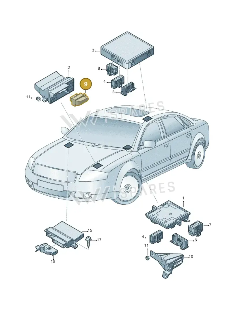 038906379B — Audi A6 2.7 TDI (2008-2011) diagram 291907000, position 9