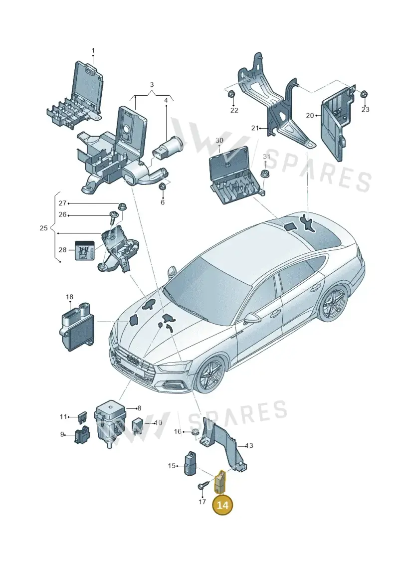 038907281D — Audi A5 Sportback (2016-2020) diagram 897937200, position 14