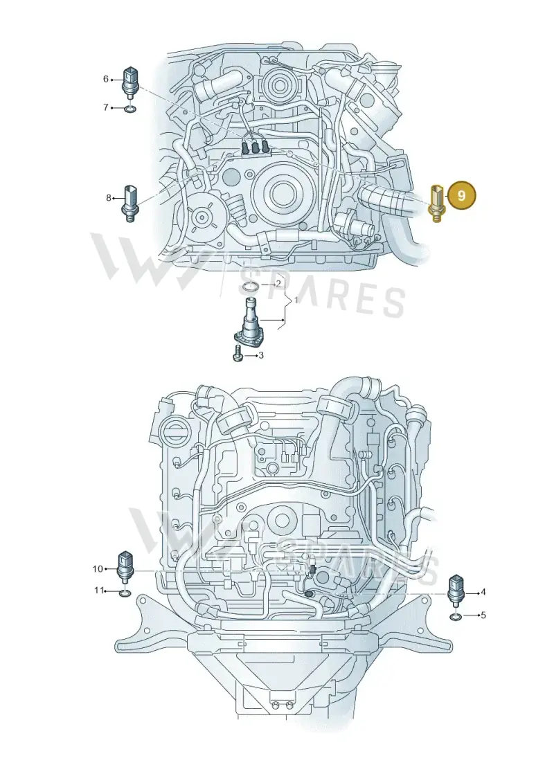 038919081M — Audi A8L qu. 3.0 TDI (2013-2018) diagram 771919600, position 9