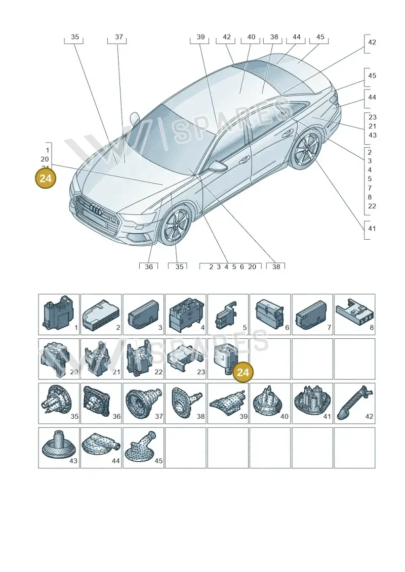 038973721 — Audi A6 2.0 (2018-) diagram 430971810, position 24