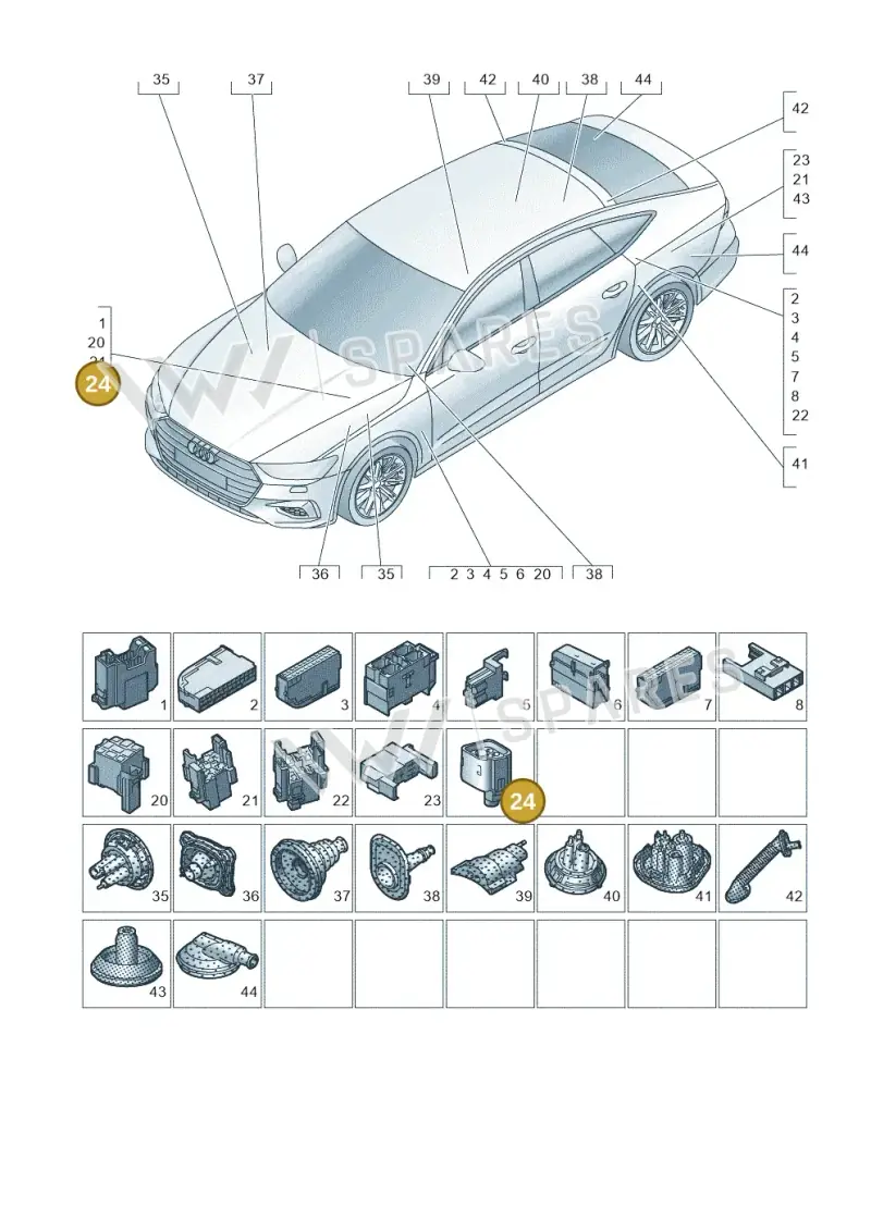 038973721 — Audi RS7 Sportback (2019-) diagram 435971810, position 24