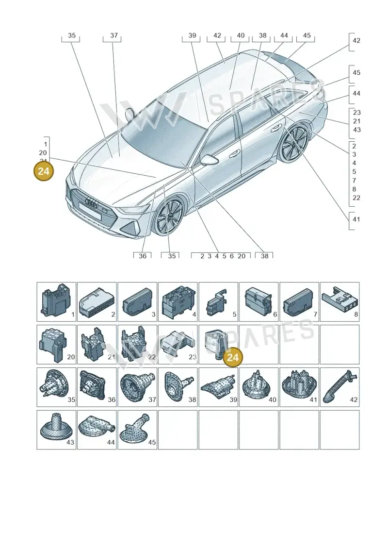 038973721 — Audi RS6 Avant (2019-) diagram 537971810, position 24