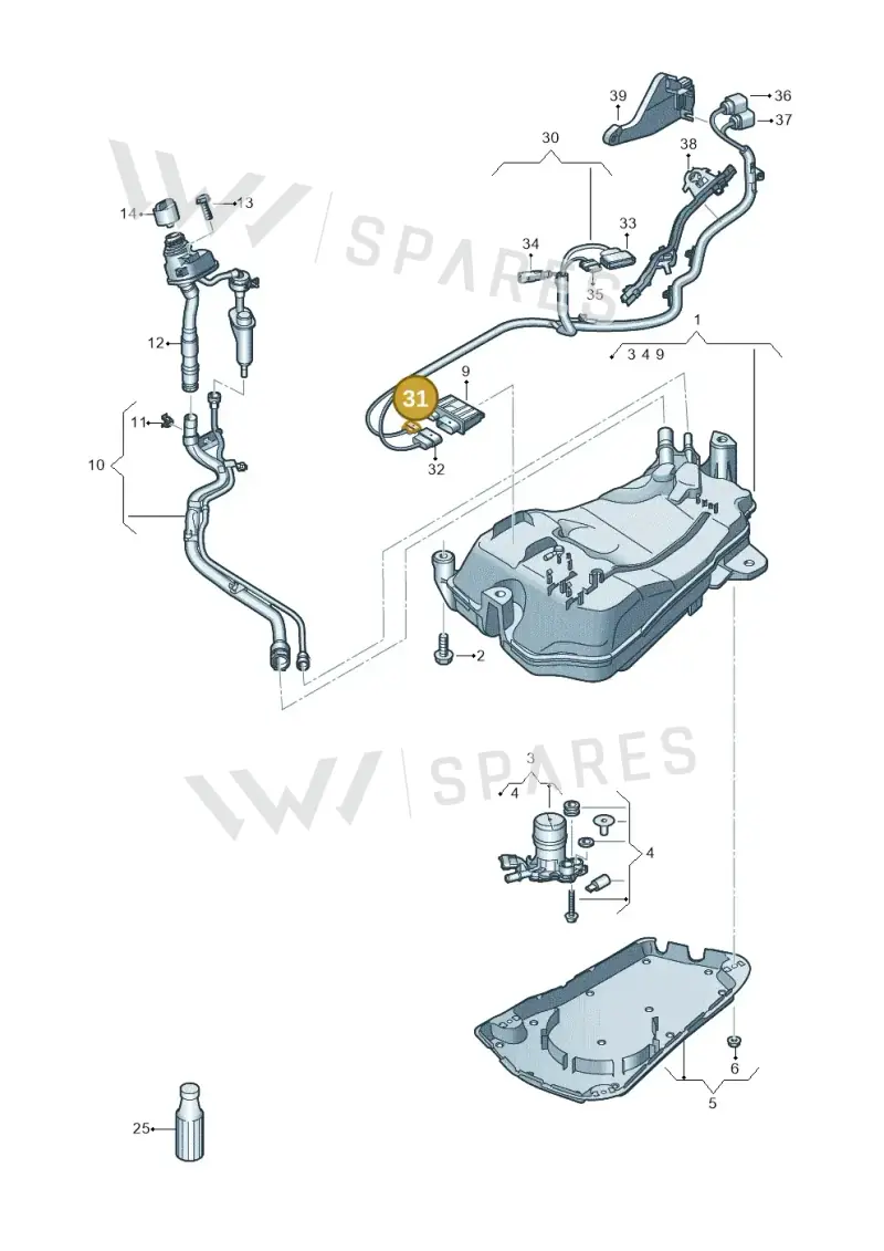 038973721B — Audi A3 Sportback (2019-2021) diagram 596201400, position 31