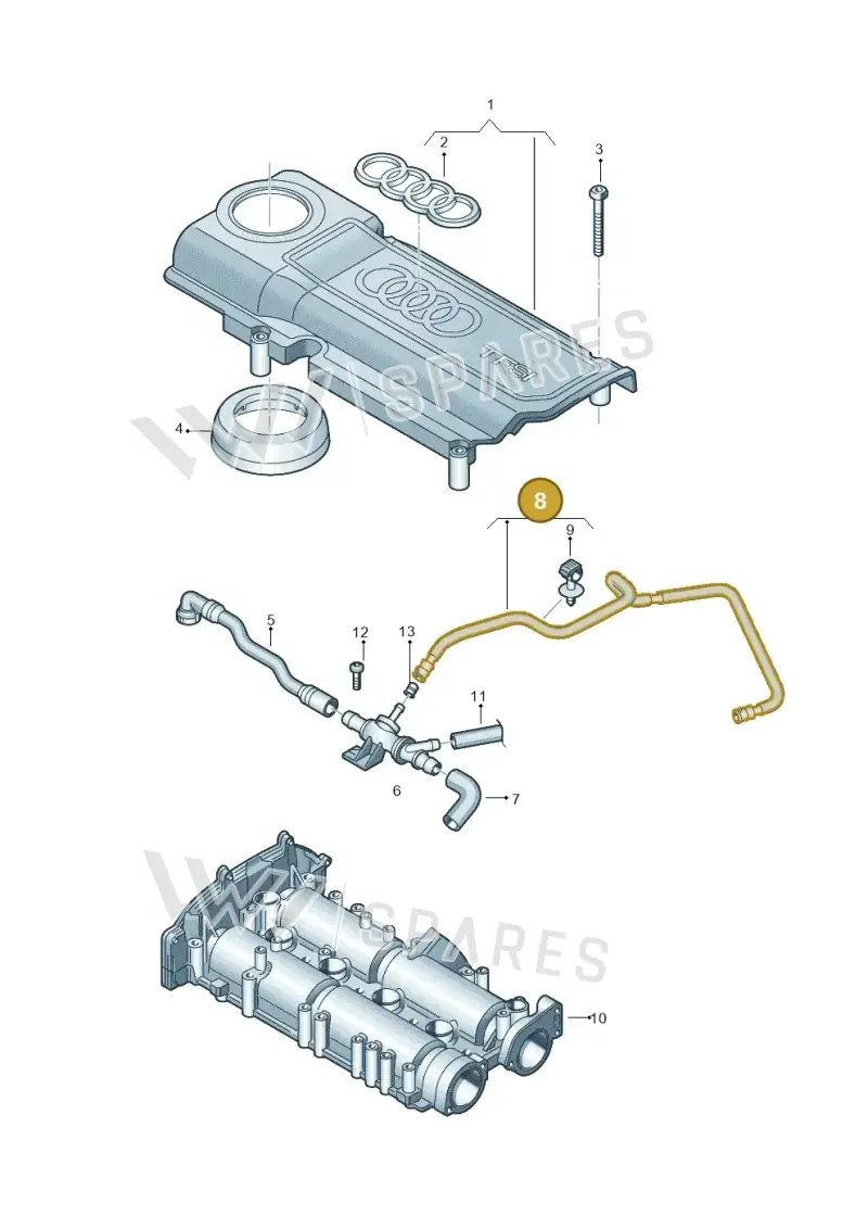 03C103493AP — Audi A1 Sportback (2010-2015) diagram 646103290, position 8