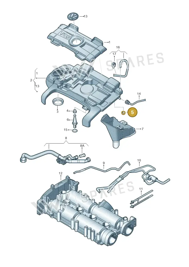 03C103776A — Audi A1 Sportback (2010-2015) diagram 474103780, position 5