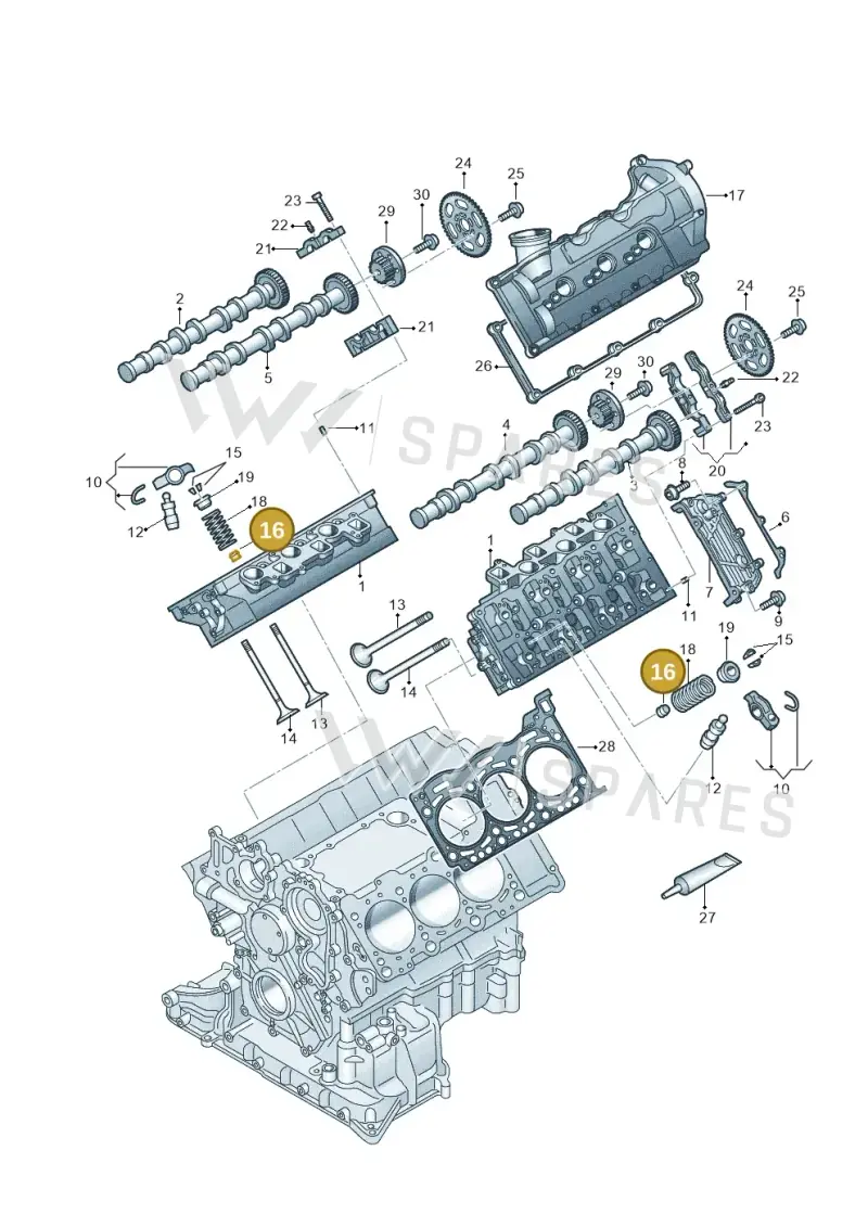03C109675B — Audi Q7 qu. 3.0 TDI (2015-2019) diagram 738109500, position 16