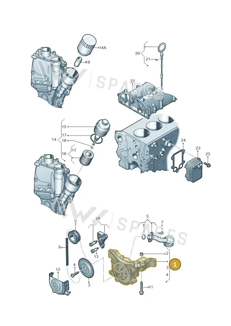 03C115105AG — Audi A1 Sportback (2010-2015) diagram 409115100, position 1