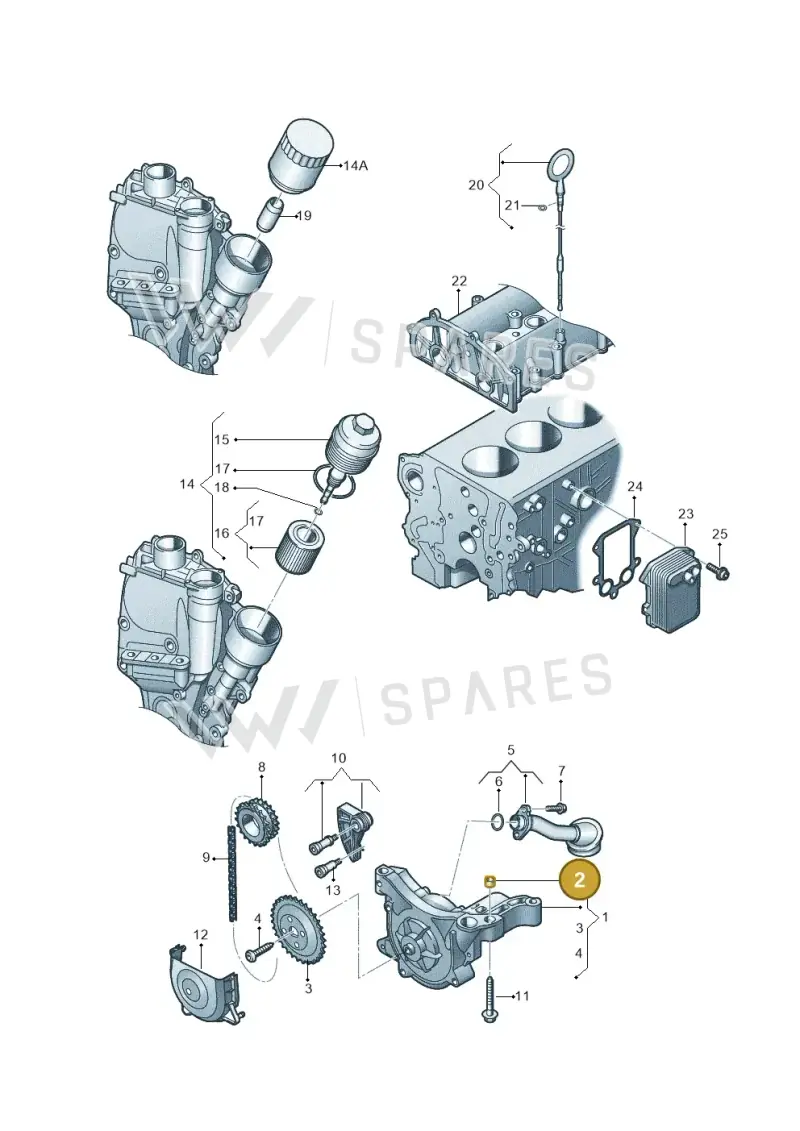 03C115143 — Audi A1 Sportback (2010-2015) diagram 409115100, position 2