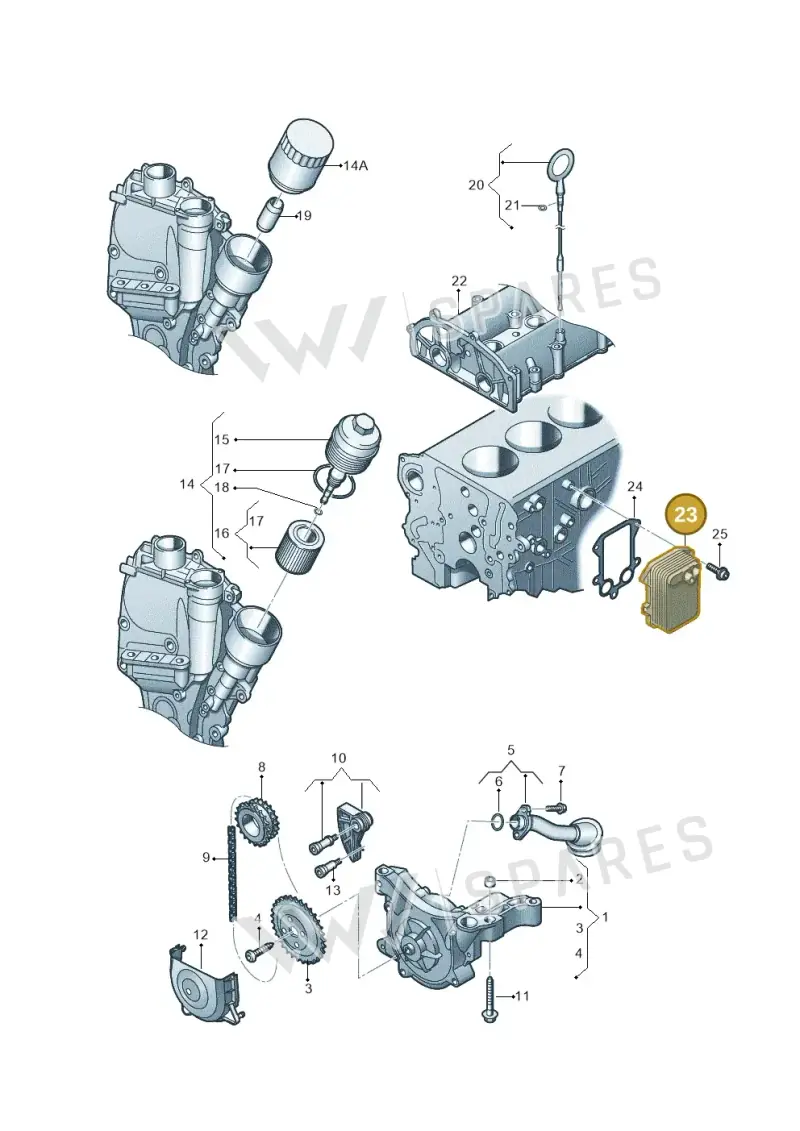 03C117021J — Audi A1 Sportback (2010-2015) diagram 409115100, position 23