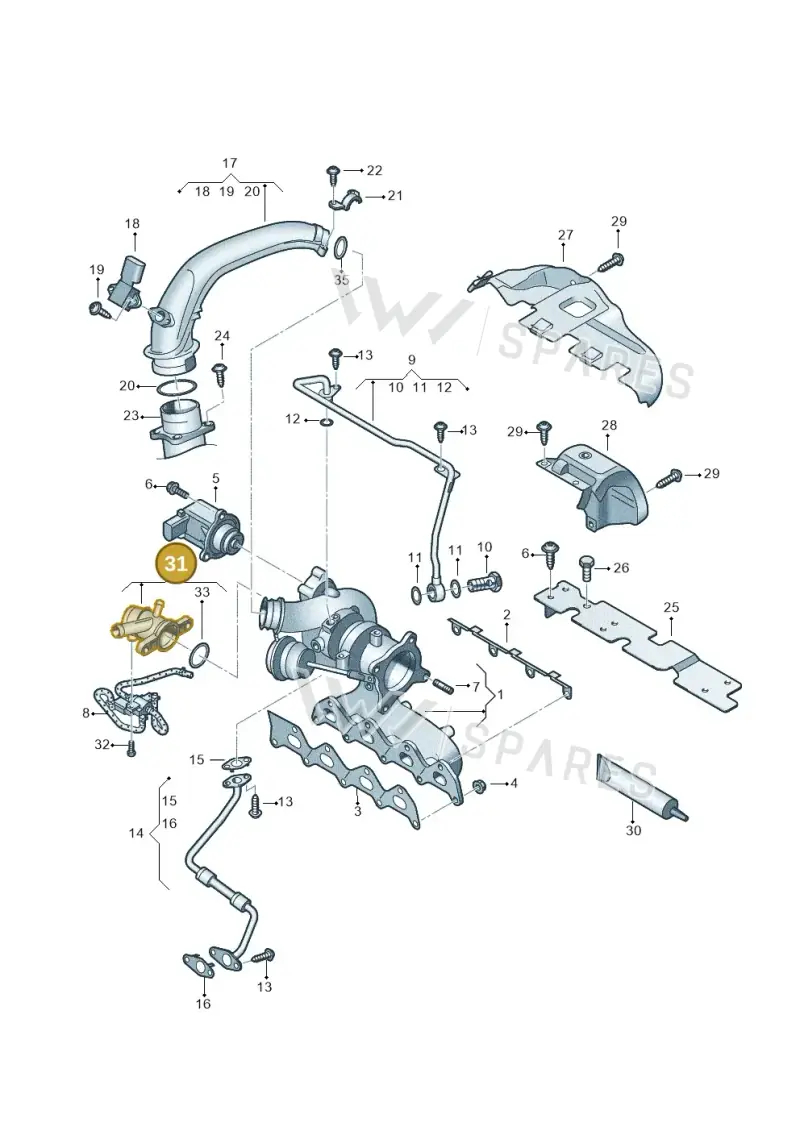 03C129656C — Audi A3 Sportback (2008-2013) diagram 625145530, position 31