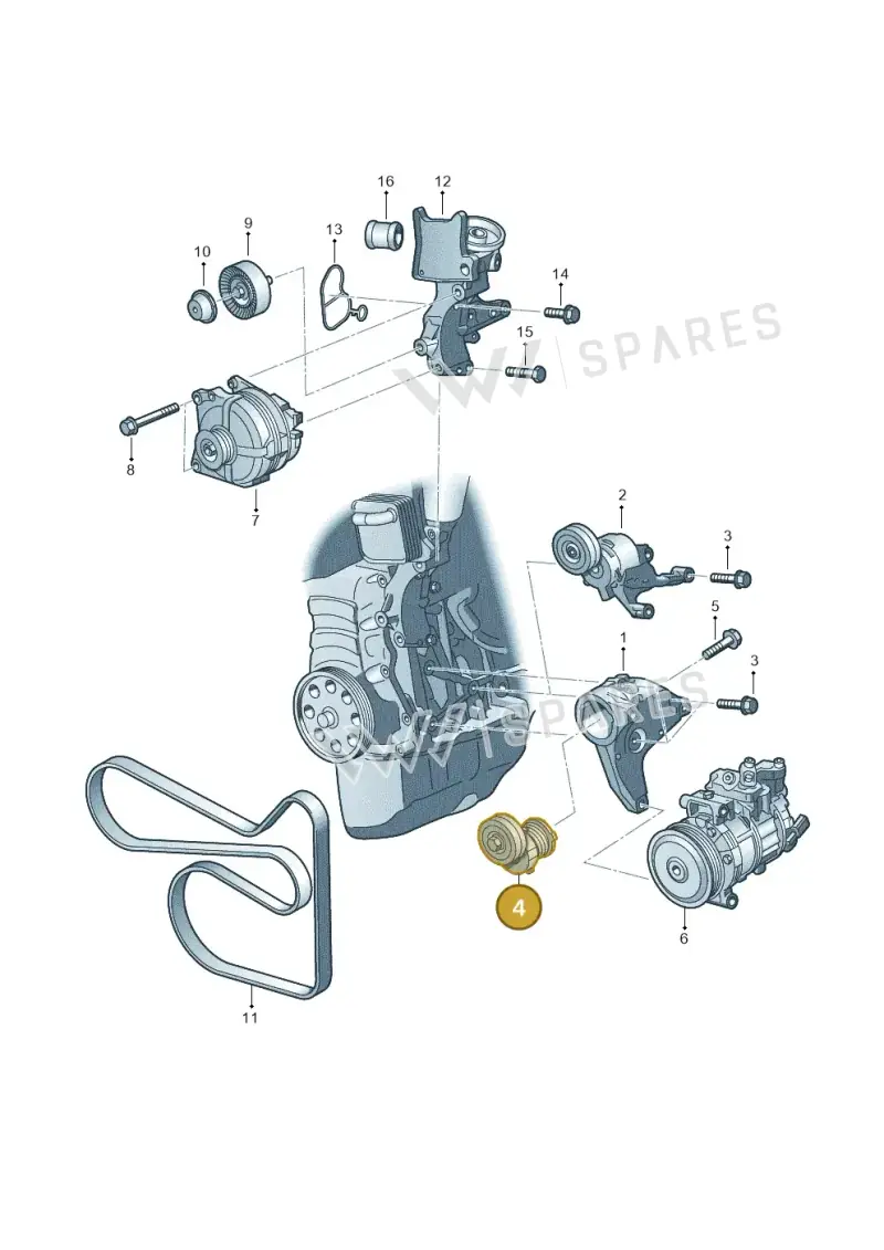03C145299Q — Audi A1 Sportback (2010-2015) diagram 672903150, position 4