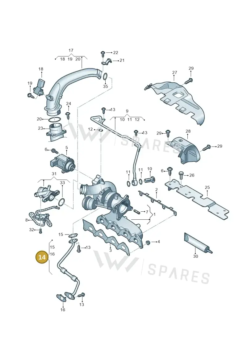 03C145735F — Audi A1 Sportback (2010-2015) diagram 625145530, position 14