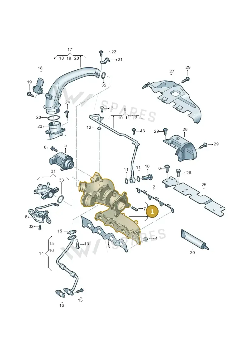 03C198722 — Audi A1 Sportback (2010-2015) diagram 625145530, position 1