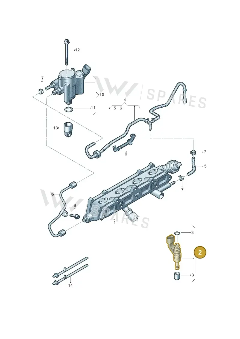 03C906036N — Audi A1 Sportback (2010-2015) diagram 634133500, position 2