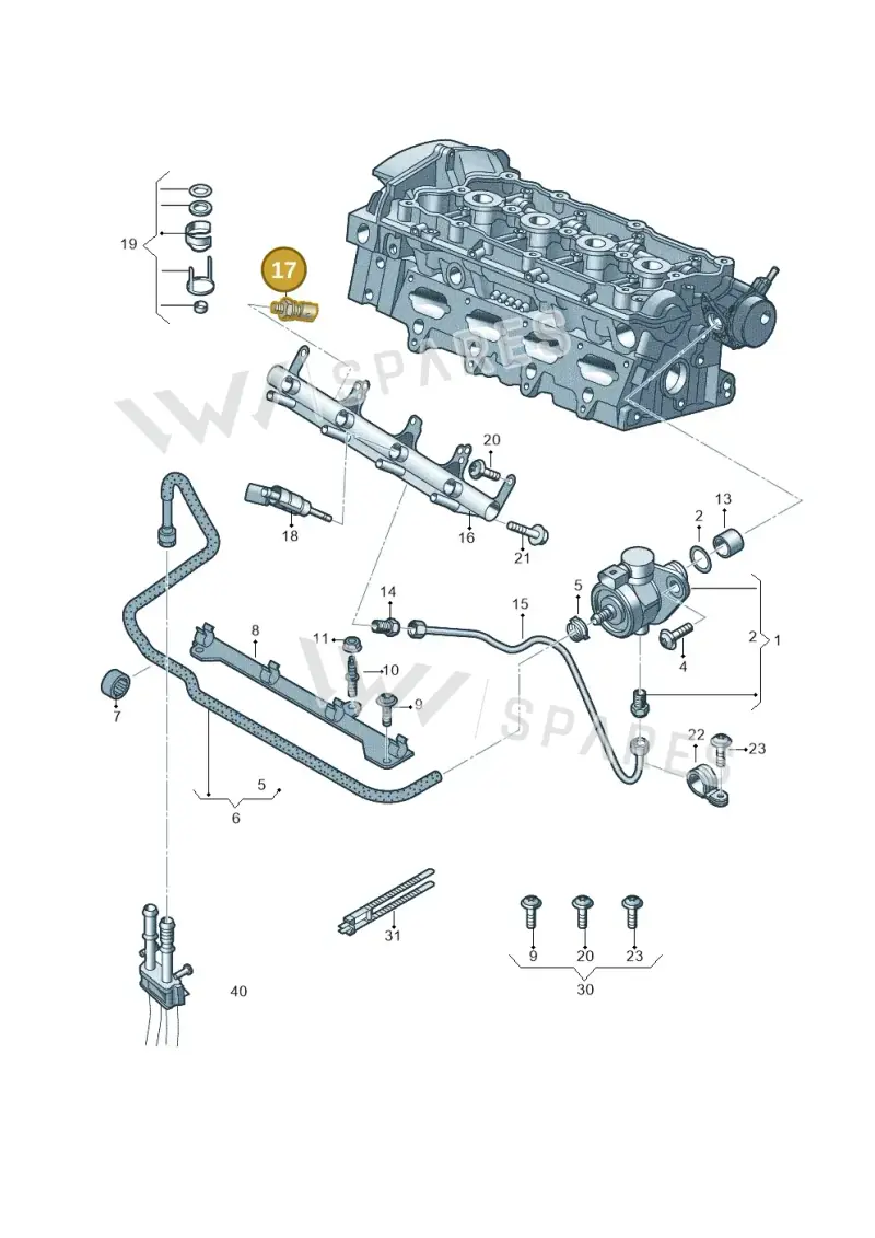 03C906051C — Audi Q3 1.4 (2012-2016) diagram 707133300, position 17