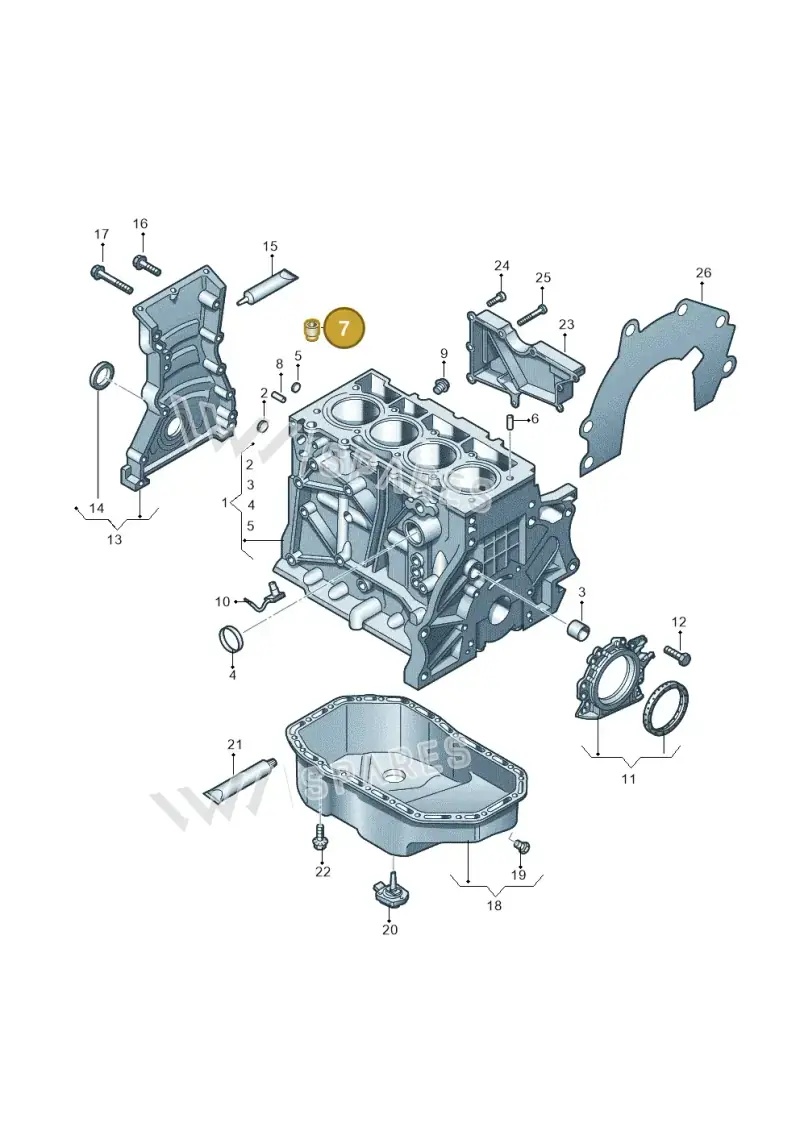 03F103156 — Audi A1 Sportback (2010-2015) diagram 649103010, position 7