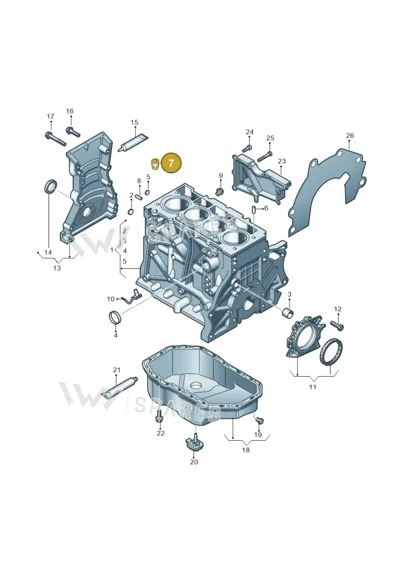 03F103156A — Audi A1 Sportback (2010-2015) diagram 649103010, position 7