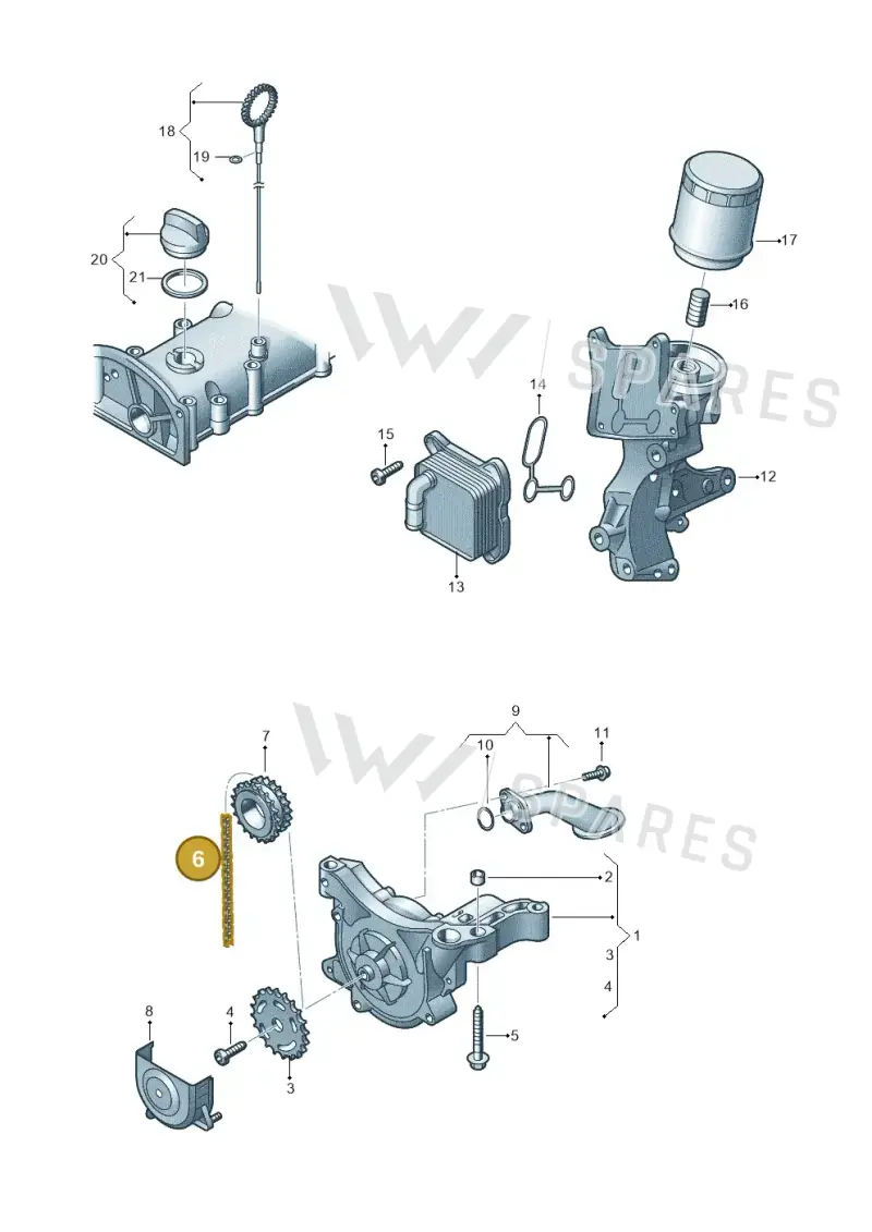 03F115225 — Audi A1 Sportback (2010-2015) diagram 649115010, position 6