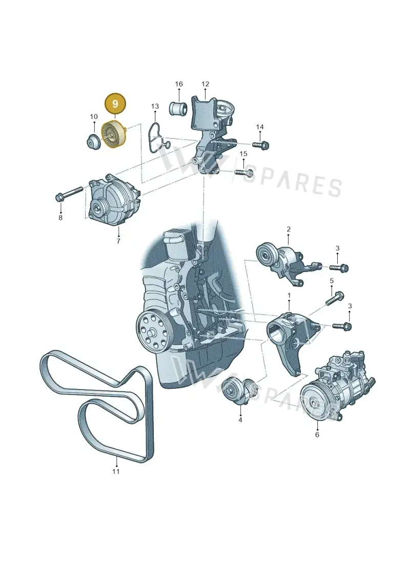 03F145276 — Audi A1 Sportback (2010-2015) diagram 672903150, position 9