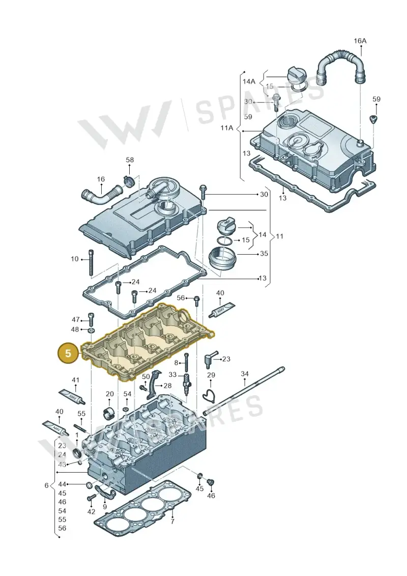 03G103351B — Audi A3/S3/Sportb./qu. 08 (2007-) diagram 412103550, position 5