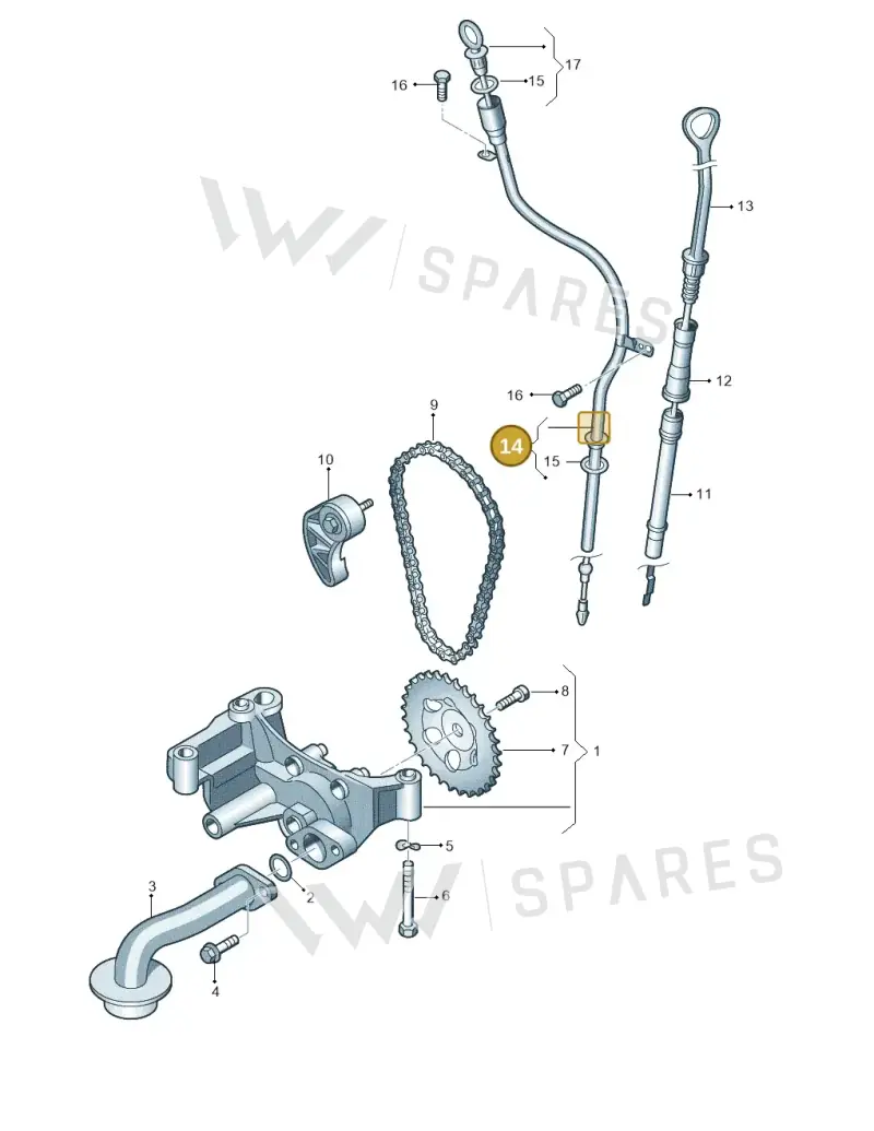 03G103634AE — Audi A3/S3/Sportb./qu. 08 (2007-) diagram 409115200, position 14