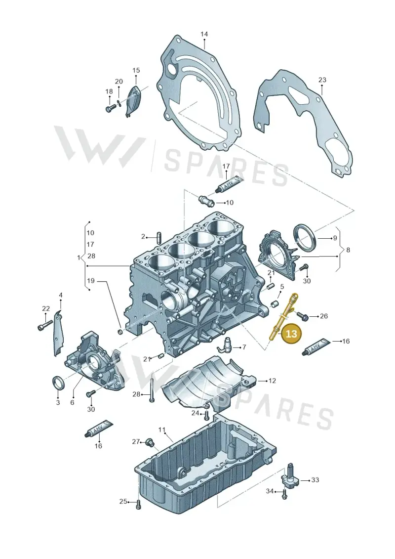 03G103634AE — Audi A3/S3/Sportb./qu. 08 (2007-) diagram 412103200, position 13
