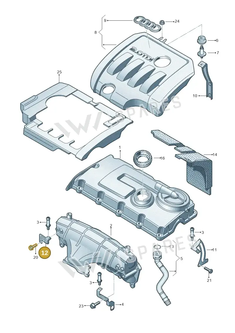 03G103945 — Audi A3 Sportback (2008-2013) diagram 412103800, position 12
