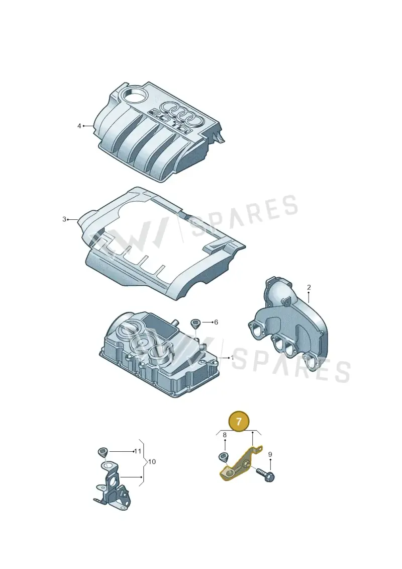 03G103945A — Audi A3/S3/Sportb./qu. 08 (2007-) diagram 412103820, position 7