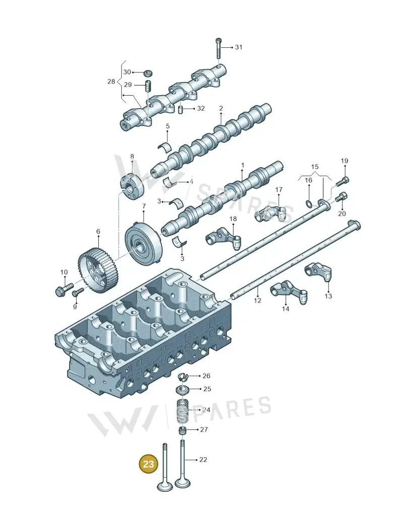 03G109611D — Audi A3/S3/Sportb./qu. 08 (2007-) diagram 409109400, position 23