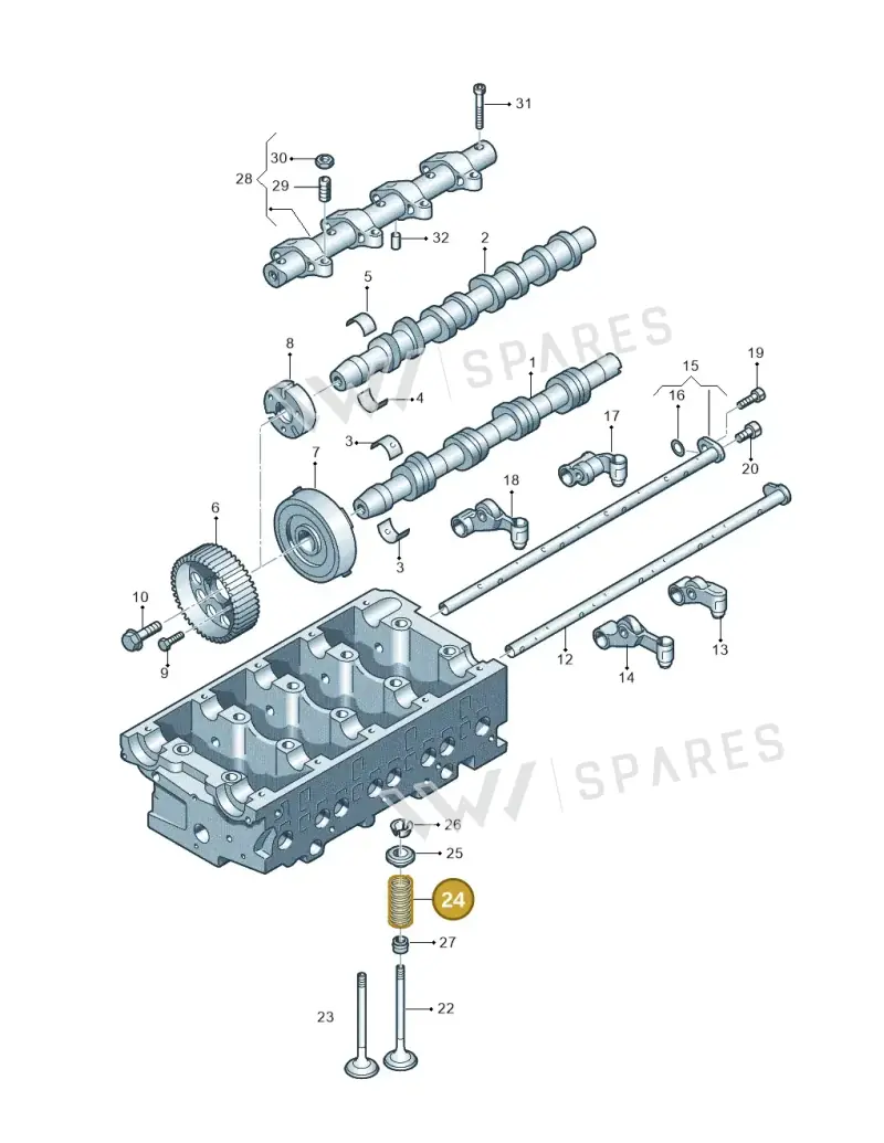 03G109623 — Audi A3/S3/Sportb./qu. 08 (2007-) diagram 409109400, position 24