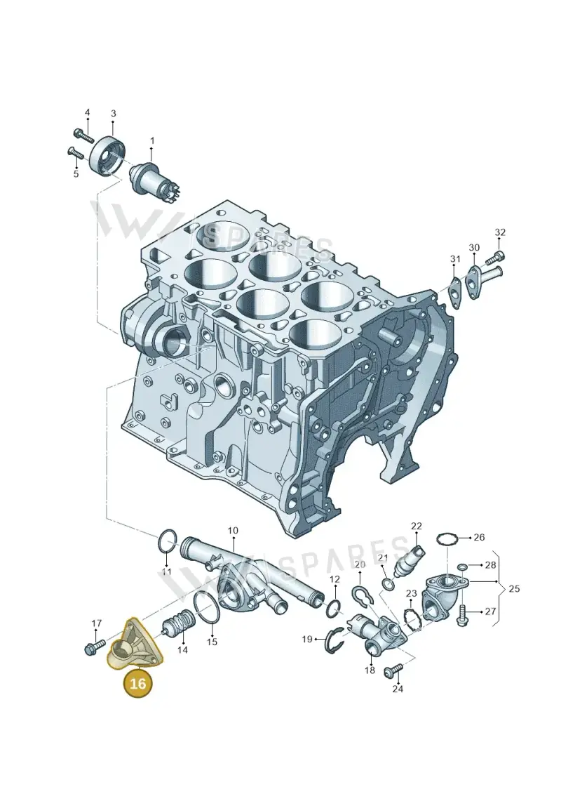 03H121121C — Audi Q7 qu. 3.0 TDI (2009-2015) diagram 460121110, position 16