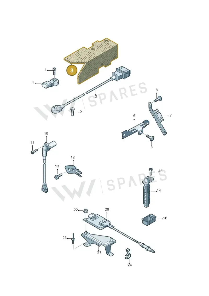 03H971461A — Audi Q7 qu. 3.0 TDI (2009-2015) diagram 493906150, position 3