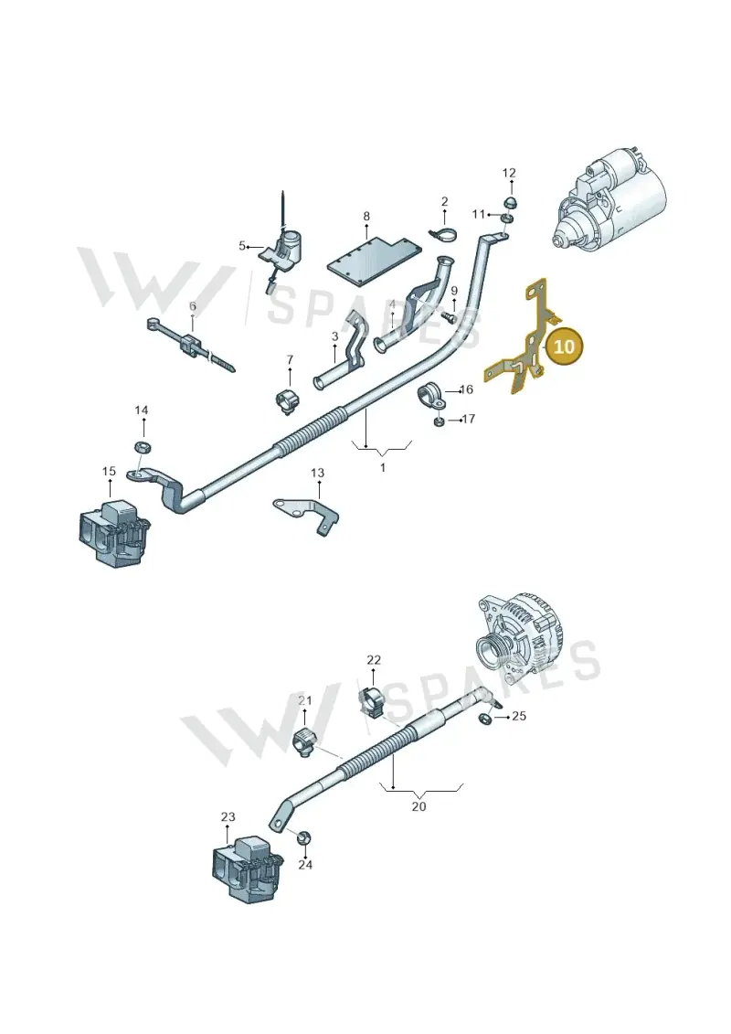 03H971501A — Audi Q7 qu. 3.0 TDI (2009-2015) diagram 493972070, position 10